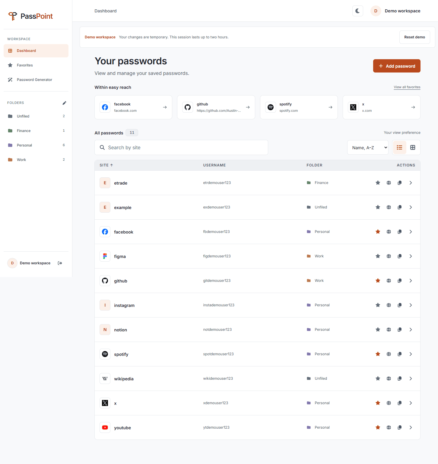 PassPoint project screenshot